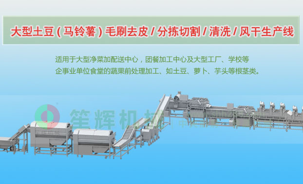 高碑店连续式土豆去皮清洗切割风干生产线